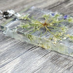 Dried Wildflower Necklace, Botanical Witch Jewelry
